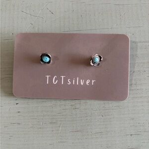 TCT authentic Silver and Turquoise Stud Earrings